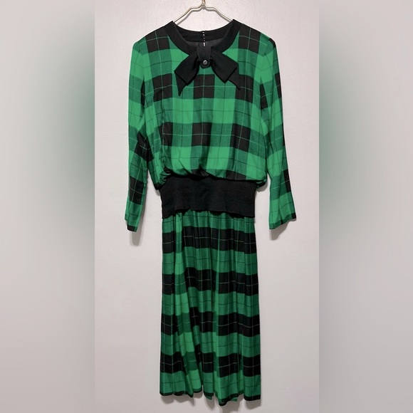 Vintage Bichon by Cynthia Howie Plaid Pleated Dress - Picture 2 of 12